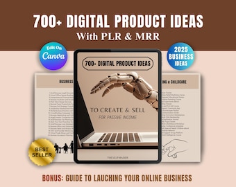 700+ Digital product ideas to sell for passive income with private label rights & master resell rights, done for you Canva template PLR MRR