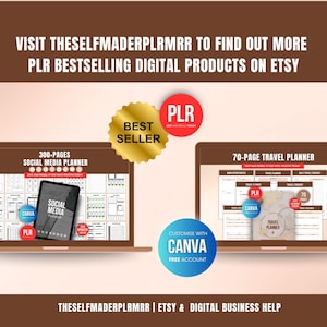 1000 ADHD Life Planner & Calendar Bundle PDF, Editable Canva Templates, Printable Productivity Journal, PLR Resell Rights, Etsy Sellers image 12