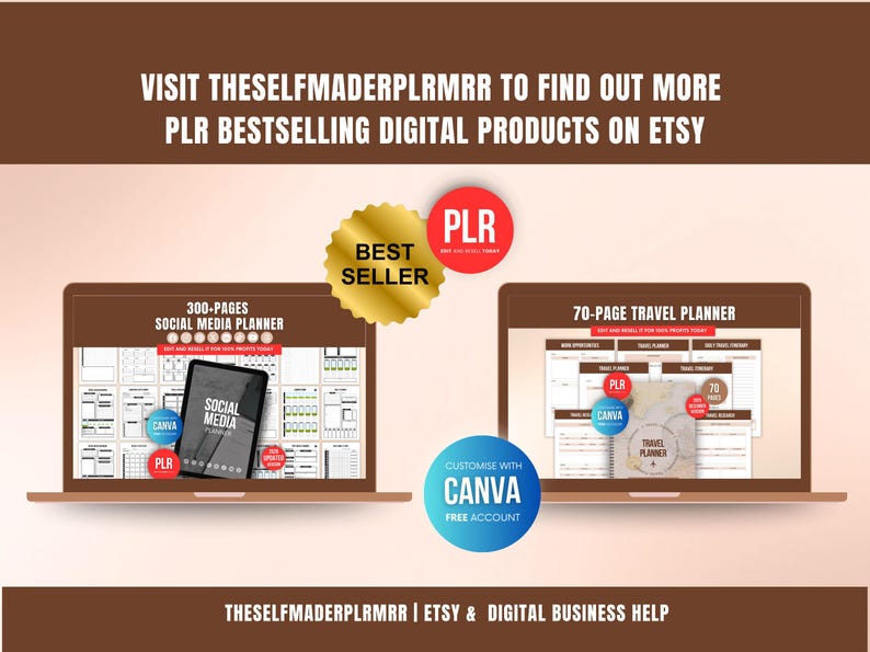 1000 ADHD Life Planner & Calendar Bundle PDF, Editable Canva Templates, Printable Productivity Journal, PLR Resell Rights, Etsy Sellers image 12