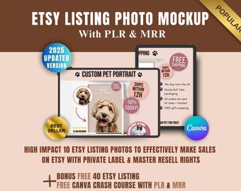 Etsy Listing Product Photography Template Private Label Master Resell Rights PLR MRR Digital Product Selling On Etsy, Etsy Listing Template