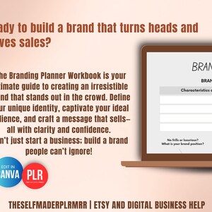 Personal branding workbook Canva template designed to help entrepreneurs create a powerful brand identity, define ideal audience and craft a message that drives sales, PLR MRR digital product