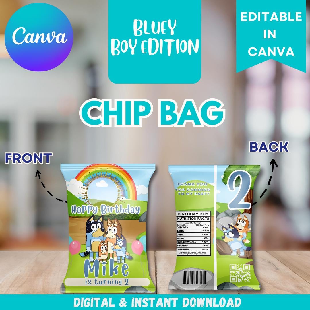 Bluey Chip Bag/Label Templates