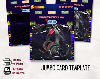 Gamer Valentine's Day Card: Jumbo Video Game Template (Digital Download)