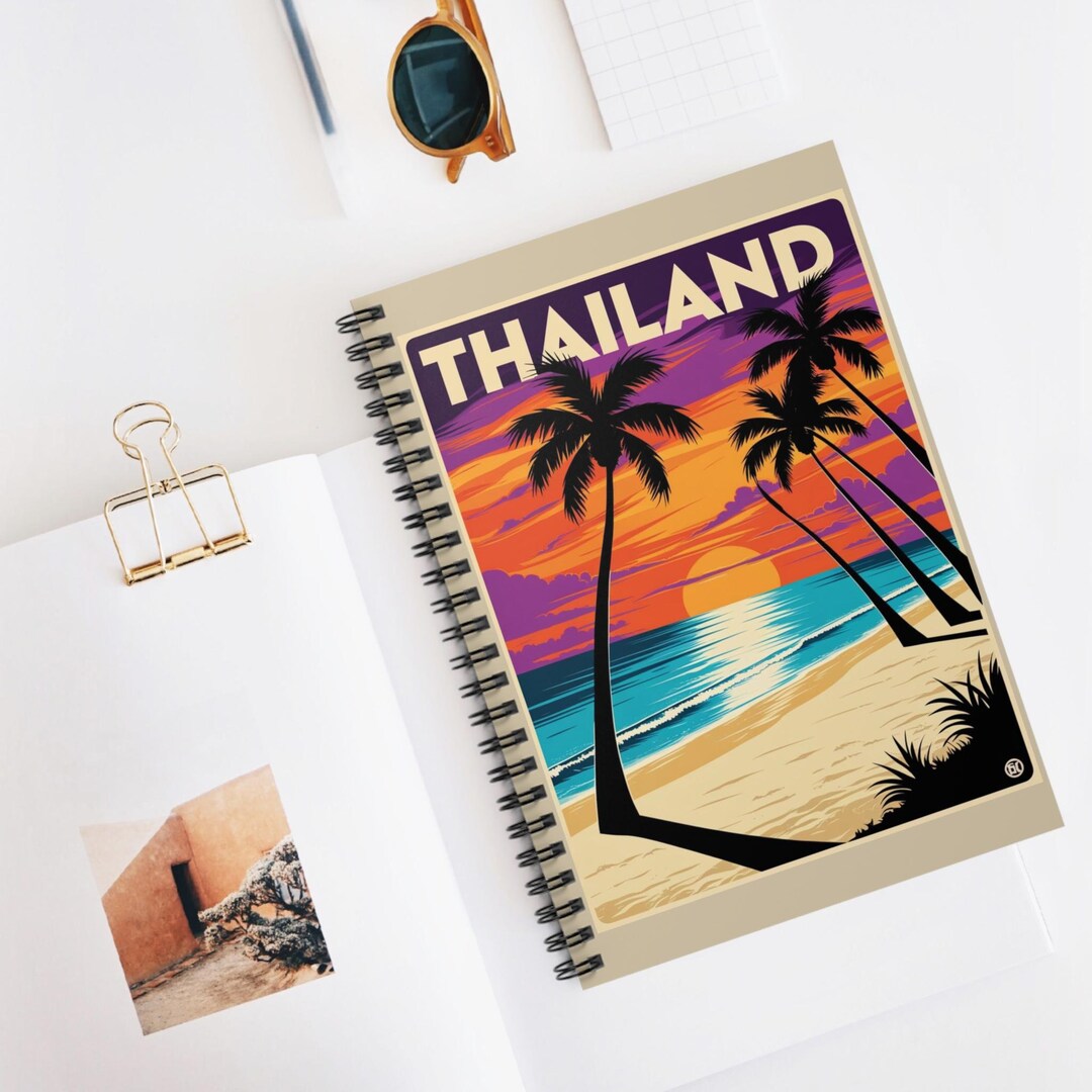Thailand Beach Sunset Pop-art Spiral Notebook Ruled Line Writing Book ...