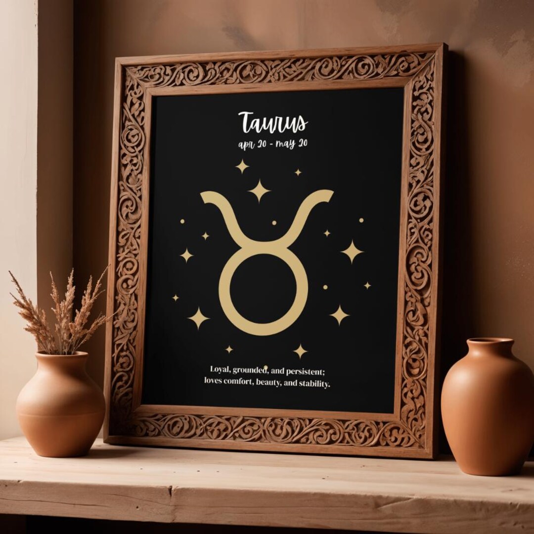 Taurus Zodiac Wall Art Printable | Astrology Digital Download | Taurus ...