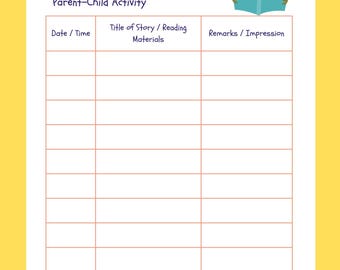 Registro de lectura imprimible para niños/Seguimiento de la educación en casa (PDF)