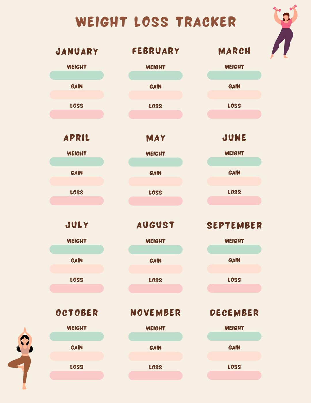 Weight Loss Tracker Etsy