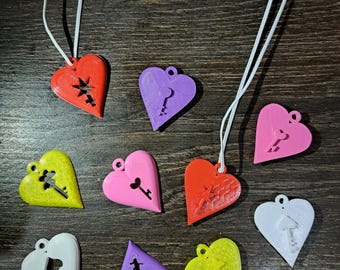 Hearts made from folding halves with keys. 5 pcs 3d model