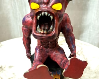 Pinky Demon Doom bobblehead  with glowing eyes for car