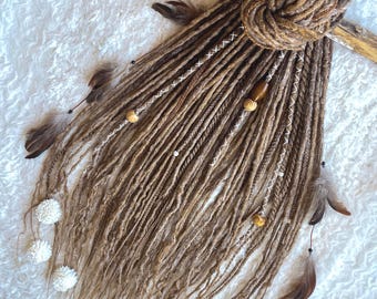 Earthy Brown Boho Dreadlocks with Braids | Natural Look