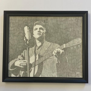 Elvis Presley Pencil Portrait. Not A Print. Oh No! 13X11 Inches. Free Delivery Anywhere On The Planet! Hoorah!!