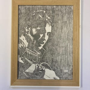 Elvis em um estudo a lápis único. 15X19 polegadas. Entrega grátis em qualquer lugar desta boa Terra!! Viva!!