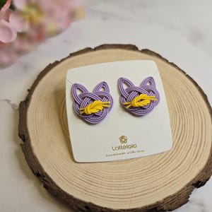 Handmade Japanese style lovely cat earrings