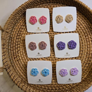 Handmade Japanese Mizuhiki blossom earrings