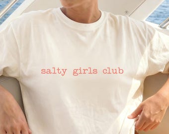 Salty Girls Club Shirt Coastal Cowgirl Tee Beach Lover Shirt Summer Graphic Tee Vacation Shirt Comfort Colors Matching Summer Shirt