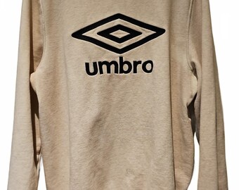 Vintage Umbro Crewneck Pale Pink Sweatshirt Größe L Bestickte Graue Akzente