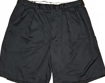 Poloshirt Golf Ralph Lauren Herren Vintage Marine Blau Plissee Front 9" Shorts Größe 36