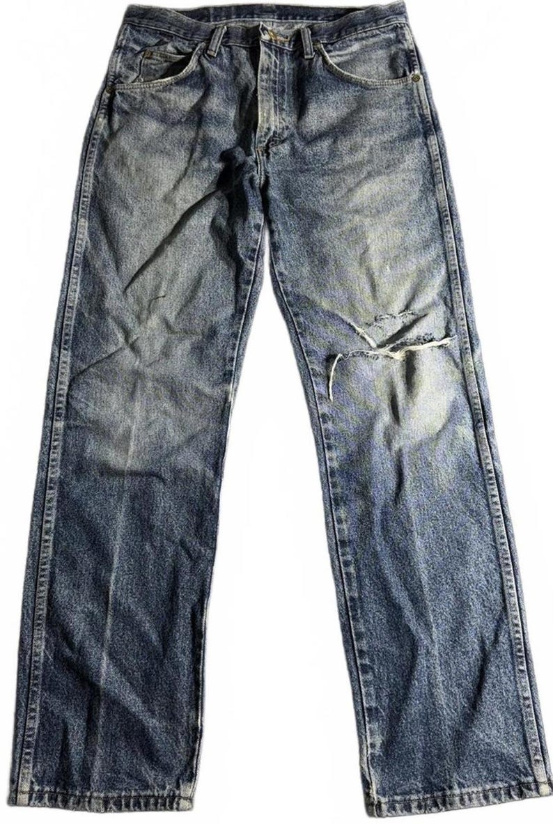Vintage Wrangler Essential Faded Denim Jeans Size 33x32 image 4