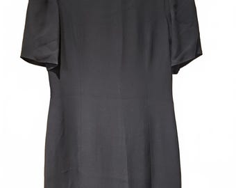 Vintage Patra Cocktail Gefüttert Schwarz Kleid Größe 12 Big Bow Zurück Detail