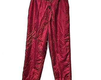 Vintage Diana D'or Berry 100% Silk shell with nylon lining Trouser Sz Medium