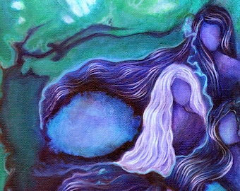 Mermaid art mermaid art print sisterhood art spiritual art | Etsy