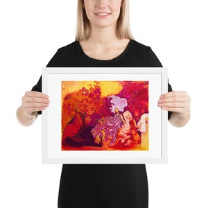 Framed goddess art, divine feminine art, sisterhood art, womanhood art, spiritual feminine art, art celebrating women, female empowerment