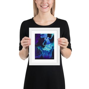 Framed water goddess art, feminine empowerment art, spiritual feminine art, divine feminine art, womanhood art, women abstract art