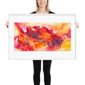 Framed spiritual art print, divine feminine art, goddess art, sisterhood art, abstract poured art, ethereal art, womanhood art, angelic art