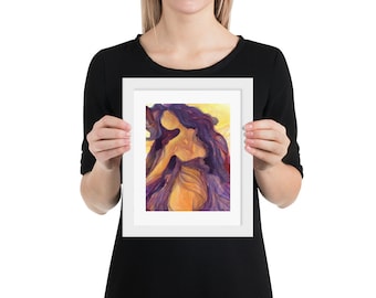 Framed divine feminine art print, spiritual feminine art print, goddess art framed, female empowerment art, abstract female form art