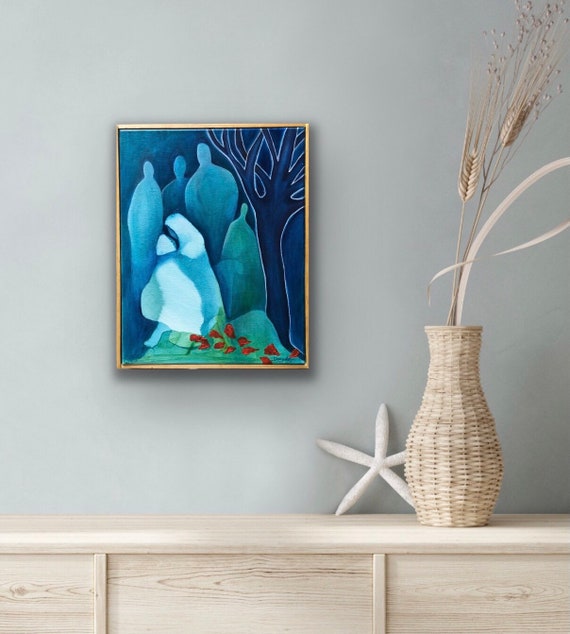 オリジナル絵画（11x14インチ、キャンバスにアクリル）｜ブルー