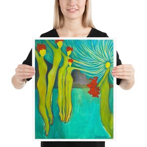 Large goddess art print, divine feminine art, womanhood art, sisterhood art, spiritual feminine, friendship art, sister gift, gift for her