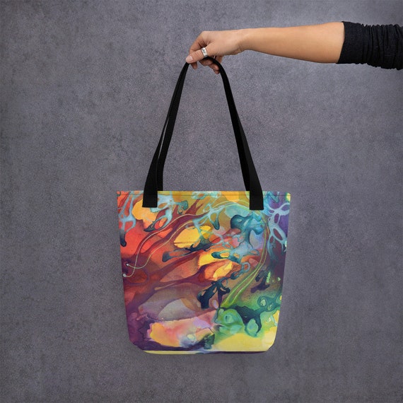 Art Tote Bag, Abstract Art Tote Bag, Abstract Poured Art Tote Bag