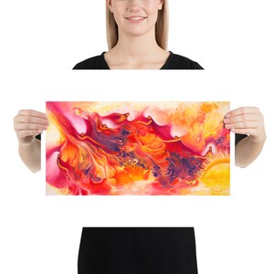 Large spiritual art print, divine feminine art, creation art, sisterhood art, abstract poured art, ethereal art, womanhood art, angelic art