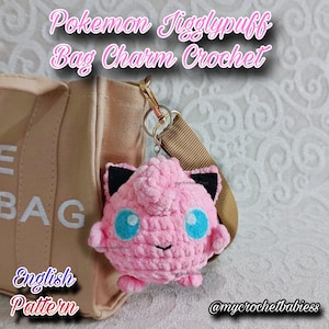 Jigglypuff Crochet Pattern: Amigurumi Bag Charm PDF