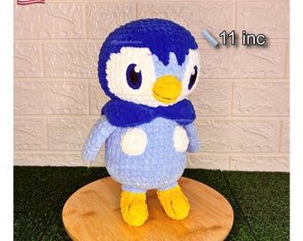 Patrón de crochet amigurumi Piplup/Peluche hecho a mano de Pokémon/Snuggle/Serie Sploot