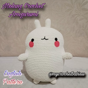 Molang Crochet Amigurumi Pattern in English/ White Plushie Animal Amigurumi Crochet / Modèle crochet / Схема крючком  / Patrón ganchillo