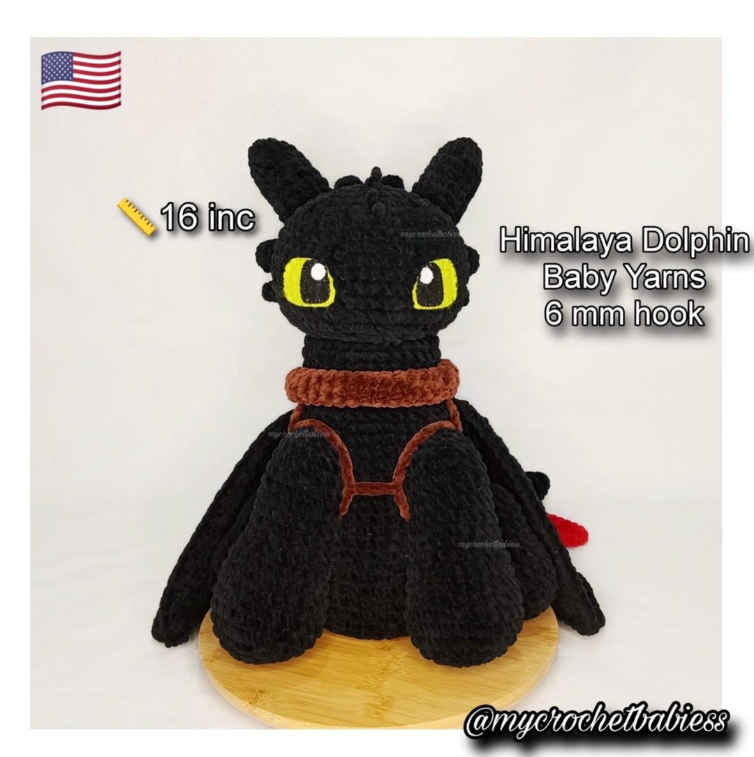 Toothless Dragon Crochet Pattern: Amigurumi Night Fury (PDF Pattern) - Etsy