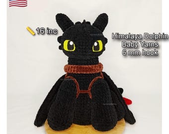 Toothless Dragon Crochet Pattern: Amigurumi Night Fury (PDF Pattern)