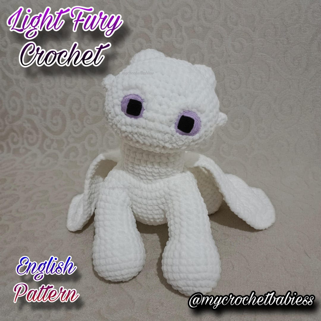Light Fury Dragon Crochet Amigurumi Pattern in English / Cute Dragon ...