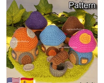 Fairy Village Crochet Pattern: Amigurumi Houses & Well (PDF)