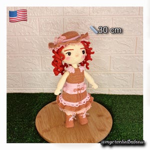 Crochet Doll Pattern PDF: Dress & Hat, Low Sew Amigurumi