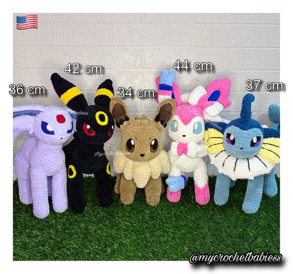 7 Eevee Crochet Patterns 2 Eevee Sylveon Vaporeon Umbreon Espeon Crochet Bundle /