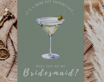 Modelo de proposta para madrinha de casamento com Martini, Cartão "Quer ser minha madrinha?", É um pedido de casamento um pouco importante para madrinha de casamento