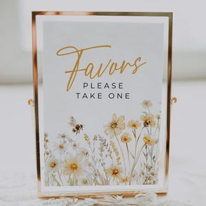 Bride to Bee Favors Sign, Printable Meant to Bee Template, Editable Sign for Bridal and Wedding Showers, She Found Her Honey, HB01