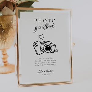 Photo Guestbook Sign, Minimalist Picture Guestbook Template, Please Sign our Guestbook, Photo Wedding Sign, Editable Leave a Photo, L01