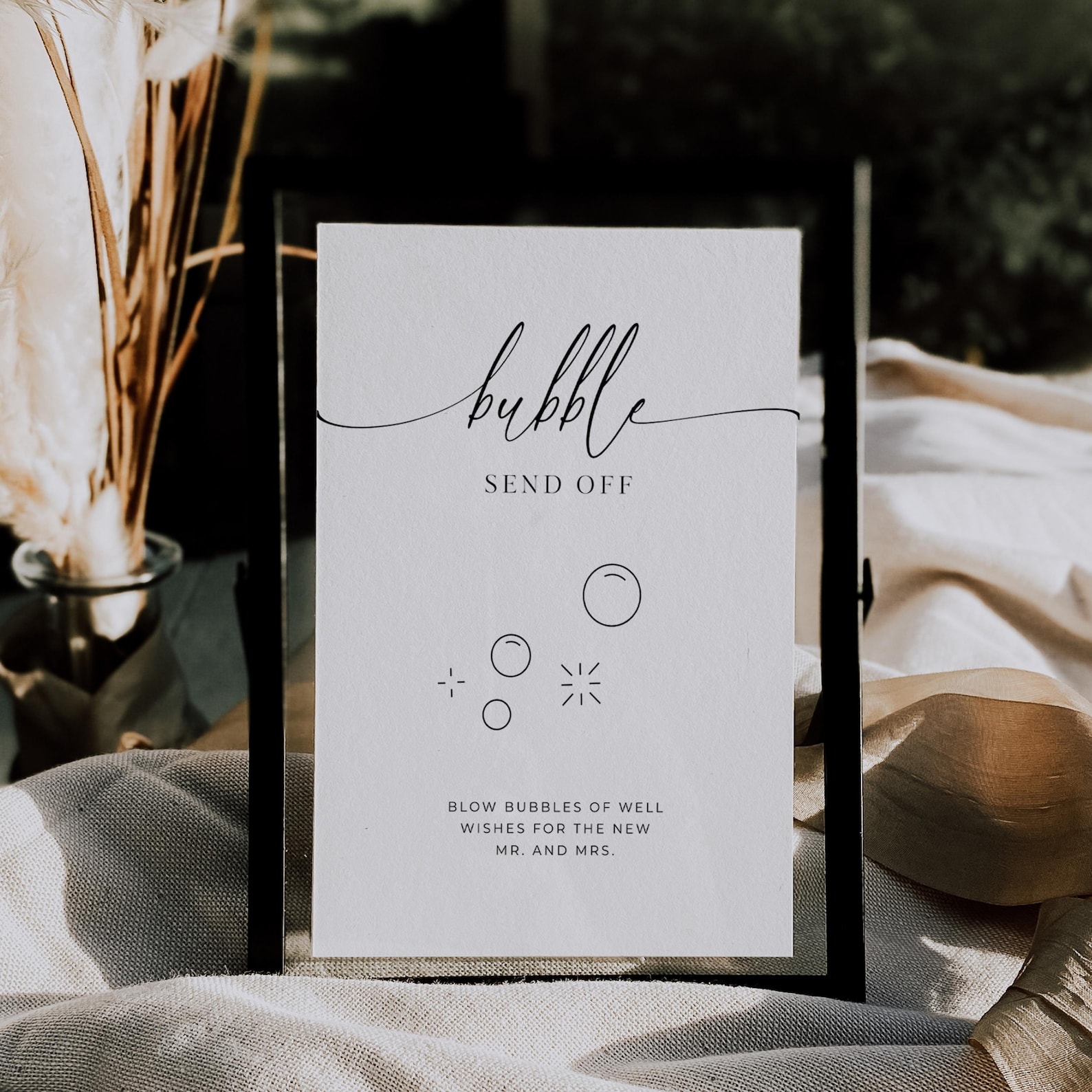 Sent Off Design Bubble Send off Wedding Sign, Minimalist Editable Template (digital ...