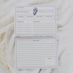 Carte de recette pour la douche nuptiale aux huîtres, décoration de douche nuptiale côtière, modèle de demande de recette modifiable sur le thème des huîtres, téléchargement immédiat, IS2