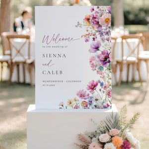 Wildflower Wedding Welcome Sign: Boho Floral Garden Party (Printable Template S2)