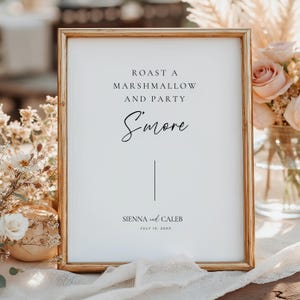 Wedding Signage Smore, Smores Station Template, Smores Bar Sign, Roast a Marshmallow and Party Smore, Printable Let&#39;s Get Toasted Sign