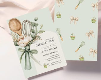 Whisked Away Bridal Shower Invite, Soon to be Whisked Away Template, Kitchen Theme Bridal Shower Invitation, Cooking Theme Bridal Card, WH1